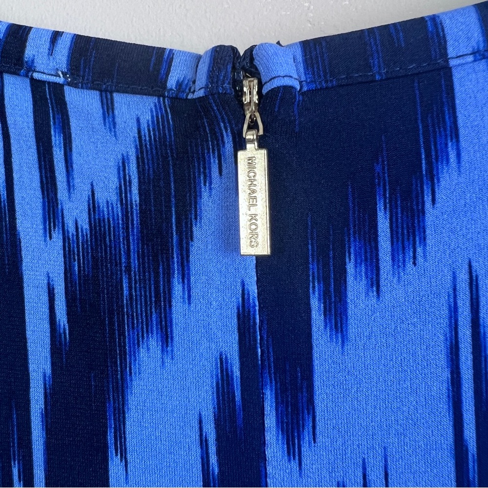 Michael Kors NWT Blue Black Patterned pleated Dress women’s small - Picture 7 of 8